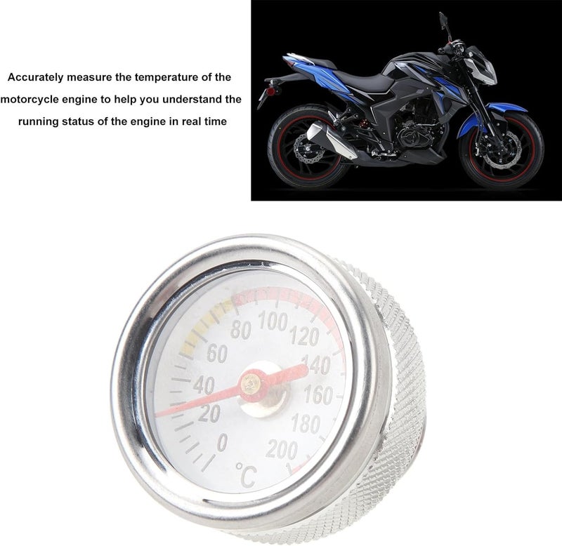 fosa Temperature Gauge for Motorcycles Engine, M20 X 1.5 Engine Oil Temperature Gauge, 0 to 200℃ engine temperature Gauge Metal Motorbike Oil Temp Gauge for Motorbike - Image 3